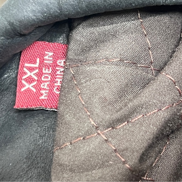 Vintage Levi Strauss Black Genuine Leather Bomber Jacket XXL - Picture 4 of 7